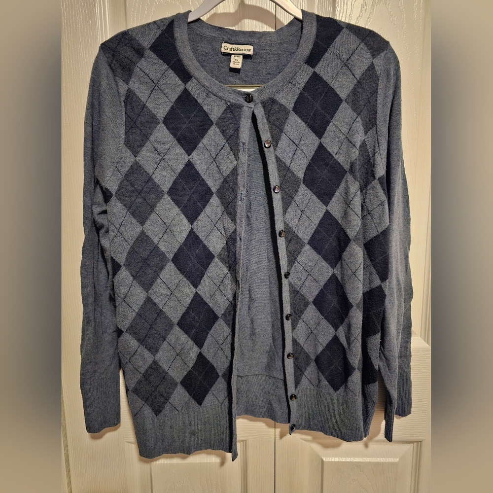 Blue Argyle Sweater
